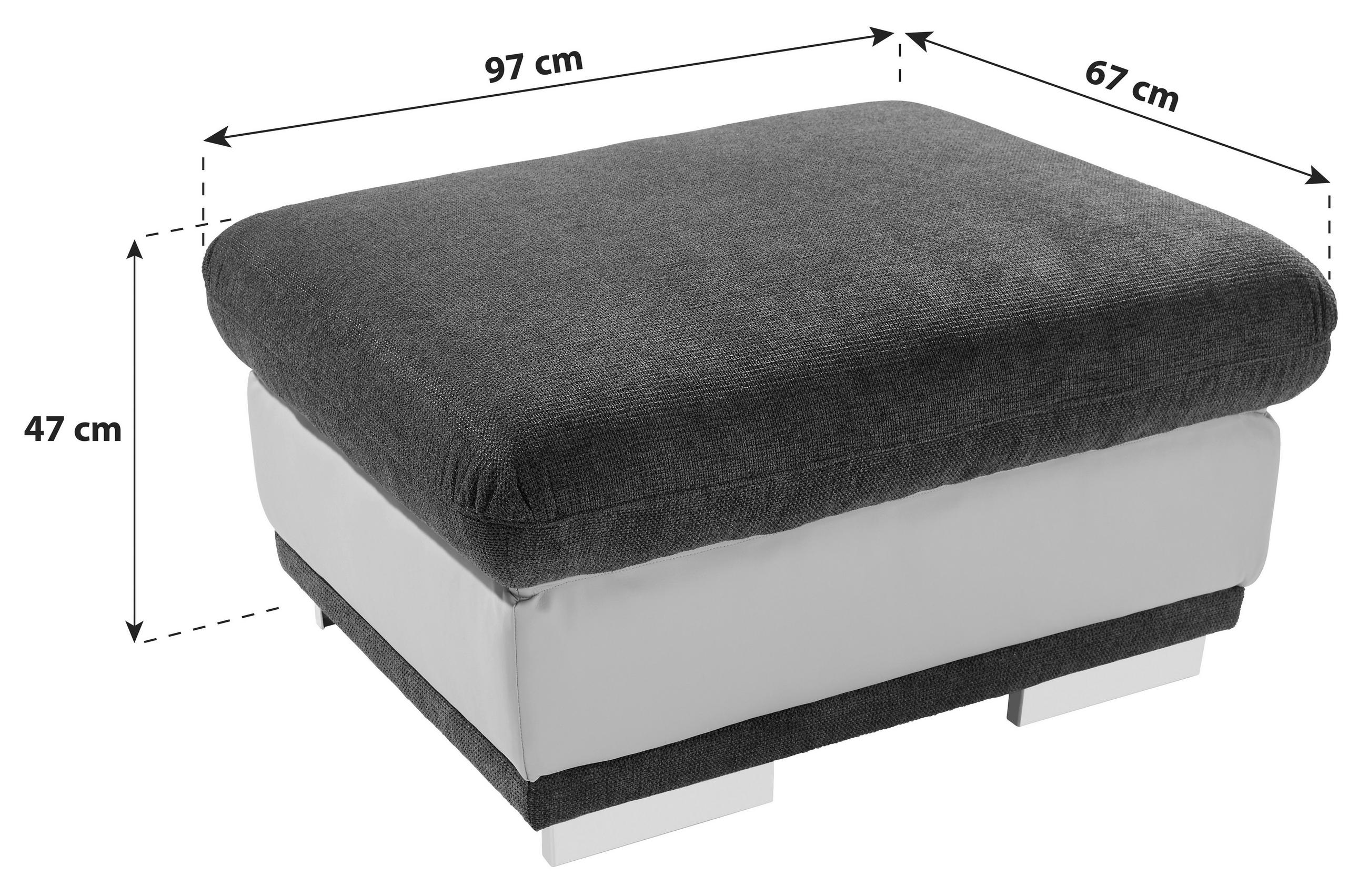 HOCKER Chenille Braun, Sandfarben  - Sandfarben/Chromfarben, KONVENTIONELL, Textil/Metall (97/47/67cm) - MID.YOU