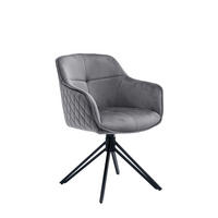 DREHSTUHL  in Samt Grau  - Schwarz/Grau, MODERN, Textil/Metall (59/83/60cm) - Livetastic