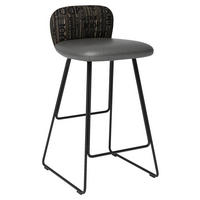 BARHOCKER in Textil, Leder Schwarz, Schlammfarben  - Schlammfarben/Schwarz, Design, Leder/Textil (43/80/47cm) - Joop!
