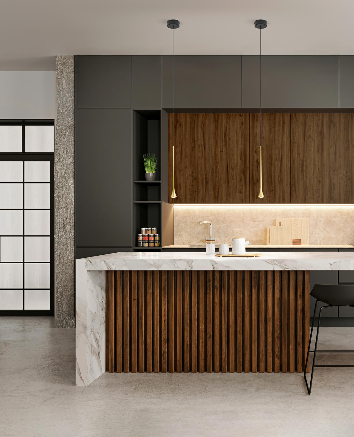 VISEČA LED-SVETILKA  SUSA 5 W//3000 K/220-240 V/ - črna, Design, kovina (4/200cm)