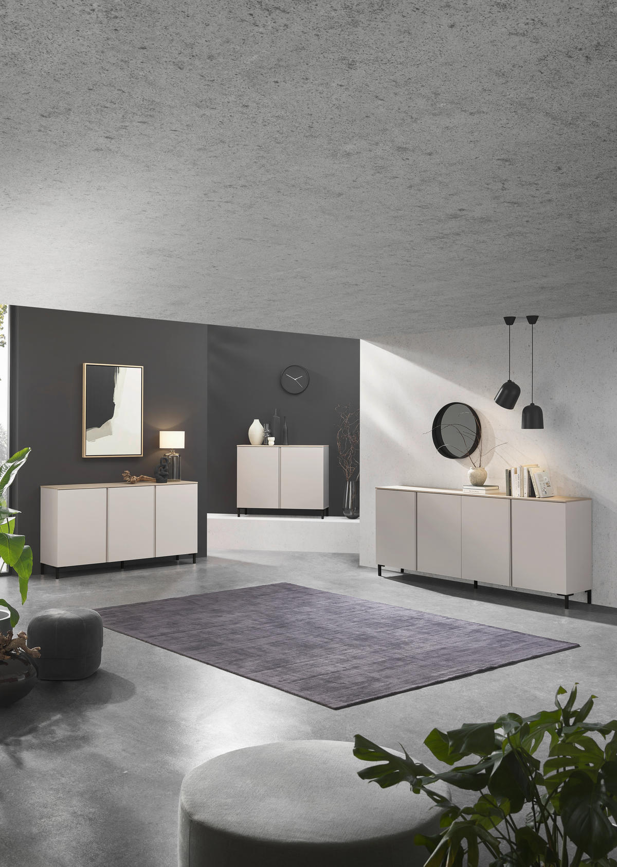 SIDEBOARD  in 120,2/89/43 cm  - Kaschmir/Eichefarben, Design, Holzwerkstoff/Kunststoff (120,2/89/43cm) - Voleo