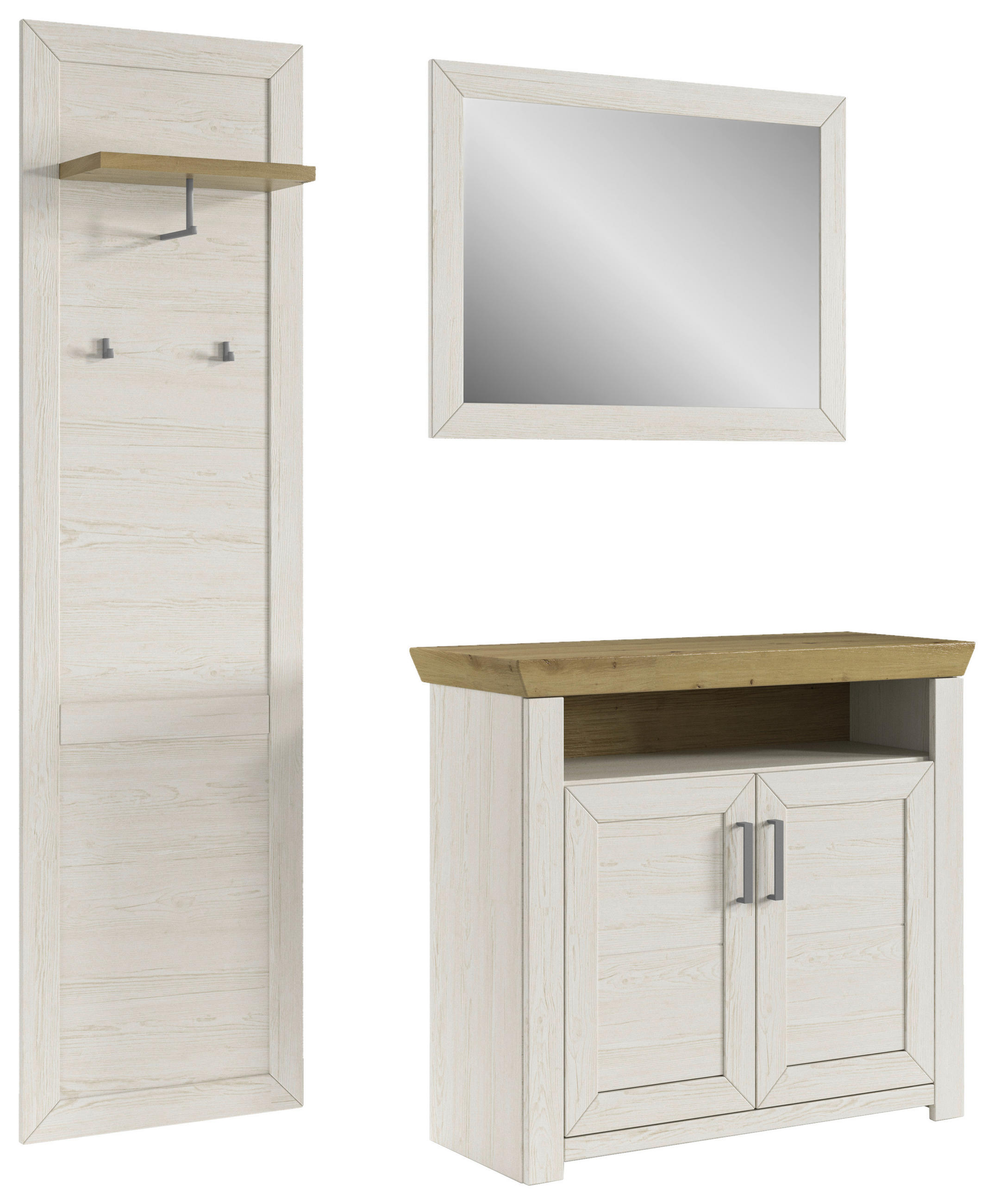 GARDEROBE 3-teilig  in 172/201/42,2 cm  - Eichefarben/Pinienfarben, Basics, Holzwerkstoff (172/201/42,2cm) - SetOne by Musterring