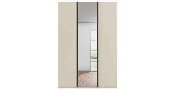 DREHTÜRENSCHRANK 151/235/61 cm,  in Champagner, 3-türig  - Champagner/Graphitfarben, Basics, Glas/Holzwerkstoff (151/235/61cm) - Novel