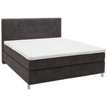 BOXSPRINGBETT 180/200 cm  in Schlammfarben  - Chromfarben/Schlammfarben, KONVENTIONELL, Kunststoff/Textil (180/200cm) - Voleo