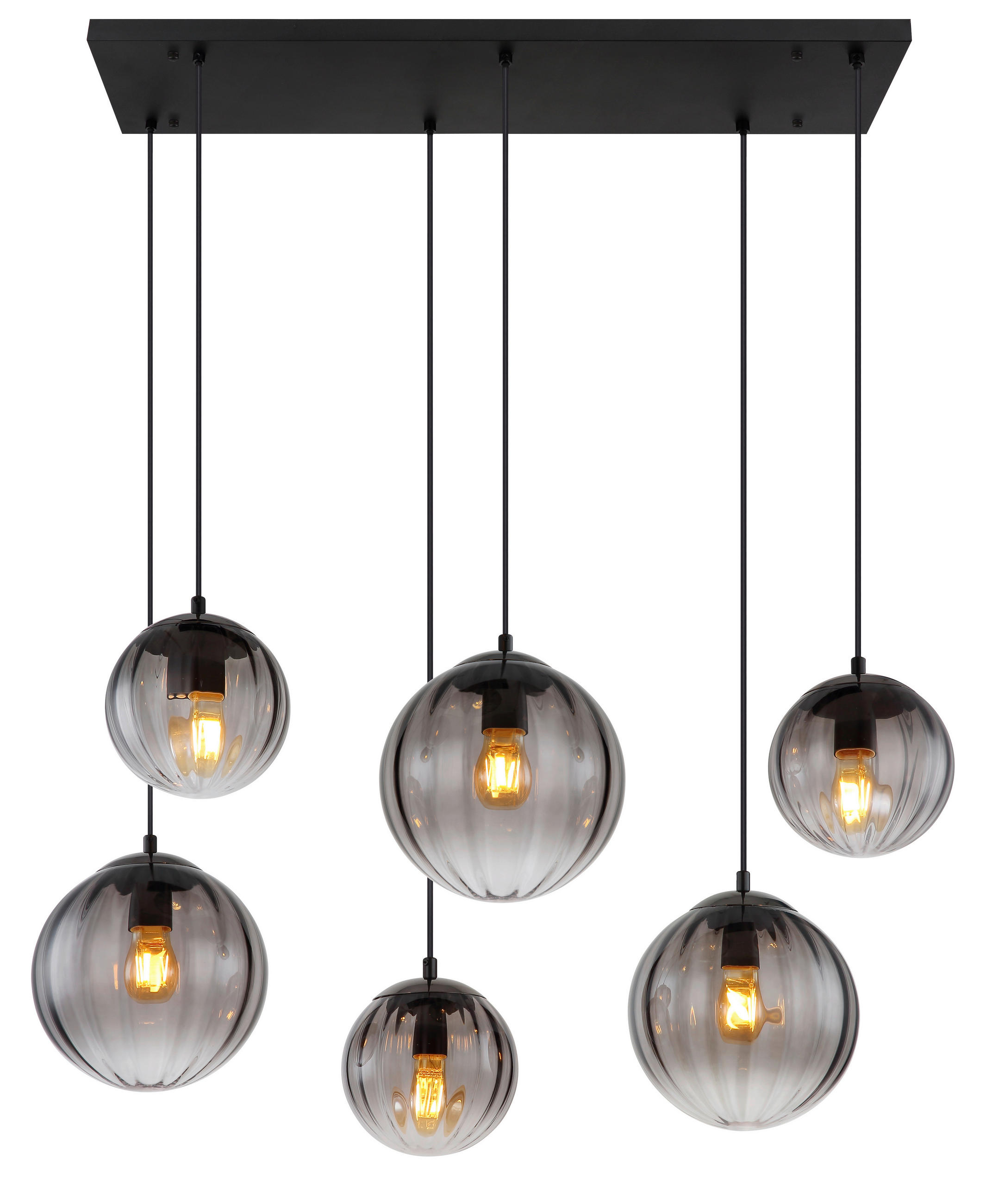 HÄNGELEUCHTE 93/41/120 cm   - Klar/Schwarz, Design, Glas/Kunststoff (93/41/120cm) - Globo