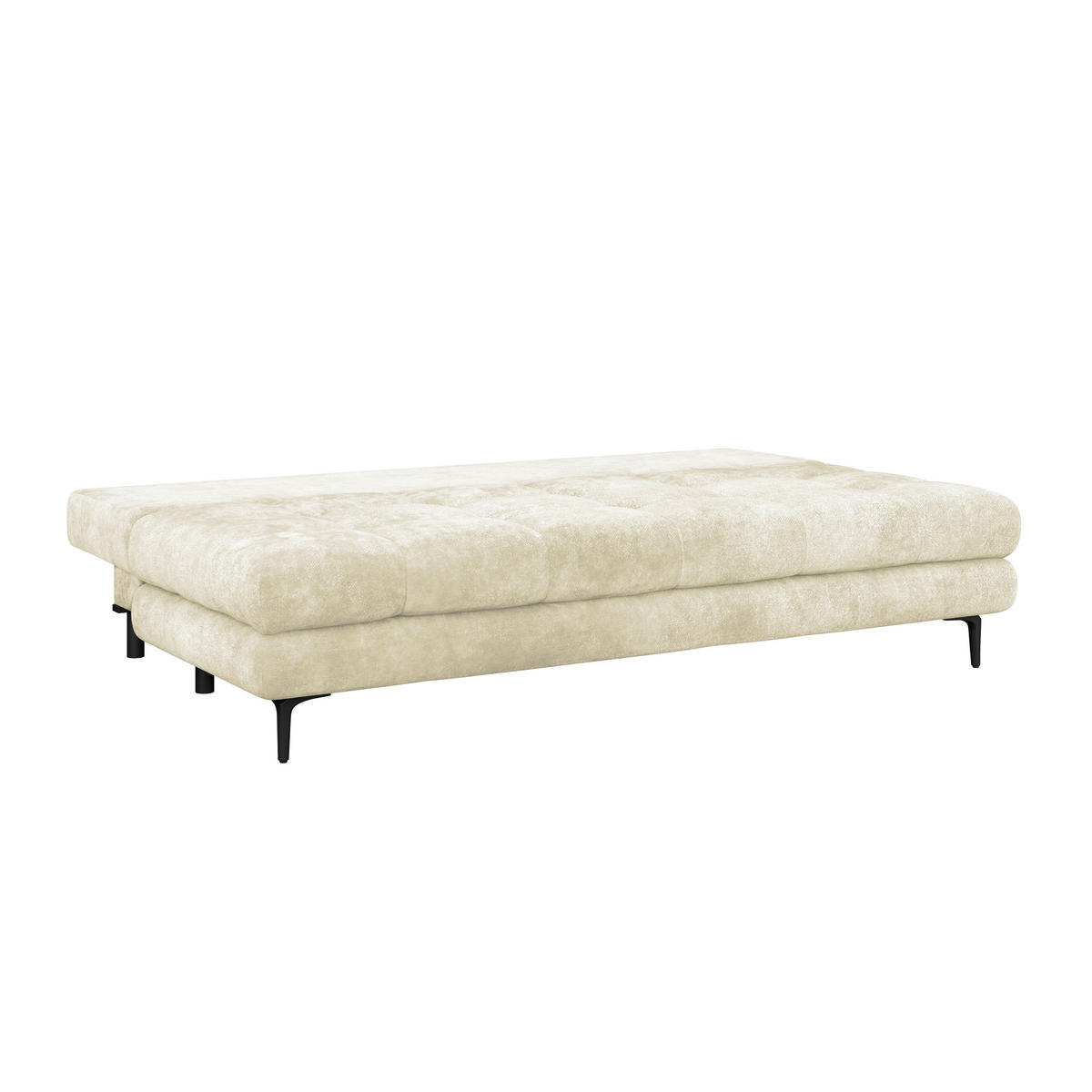 SCHLAFSOFA Chenille Creme  - Creme/Schwarz, Konventionell, Textil/Metall (203/94/96cm) - MID.YOU