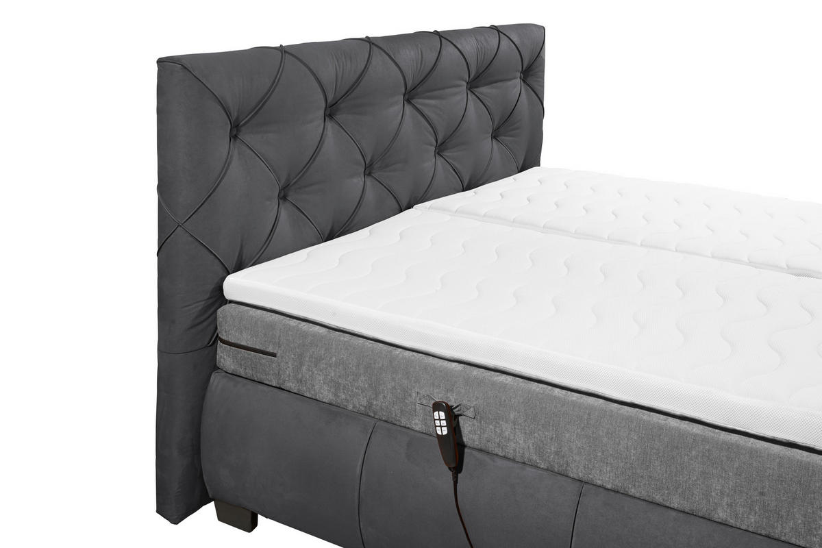 BOXSPRINGBETT 180/200 cm  Anthrazit  - Anthrazit/Schwarz, Modern, Holzwerkstoff/Kunststoff (180/200cm) - MID.YOU