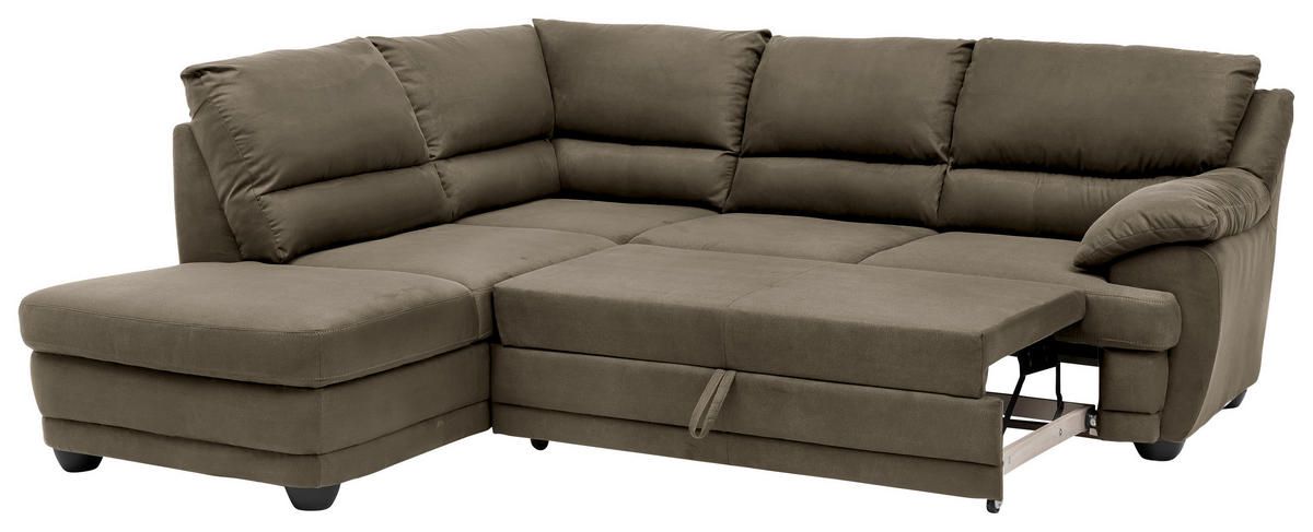 ECKSOFA in Chenille Grau  - Schwarz/Grau, Design, Kunststoff/Textil (225/246cm) - Livetastic