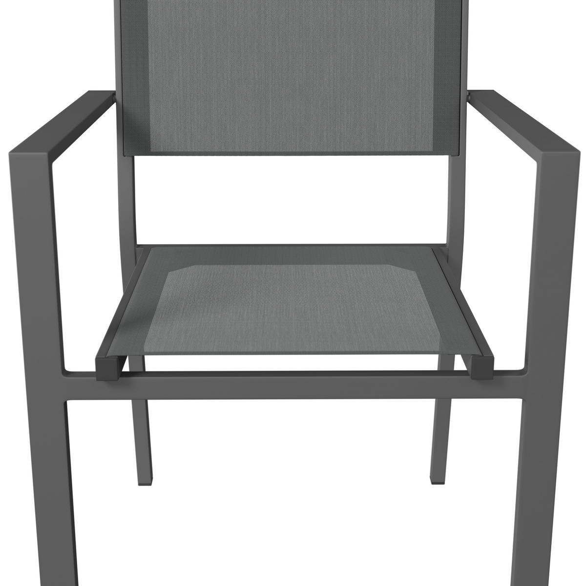 STAPELSESSEL Aluminium Anthrazit, Grau  - Anthrazit/Grau, Design, Textil/Metall (57/88/58cm) - Ambia Garden