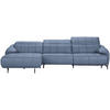 ECKSOFA in Echtleder Hellblau  - Schwarz/Hellblau, Design, Leder/Metall (165/313cm) - Emilio Belluti