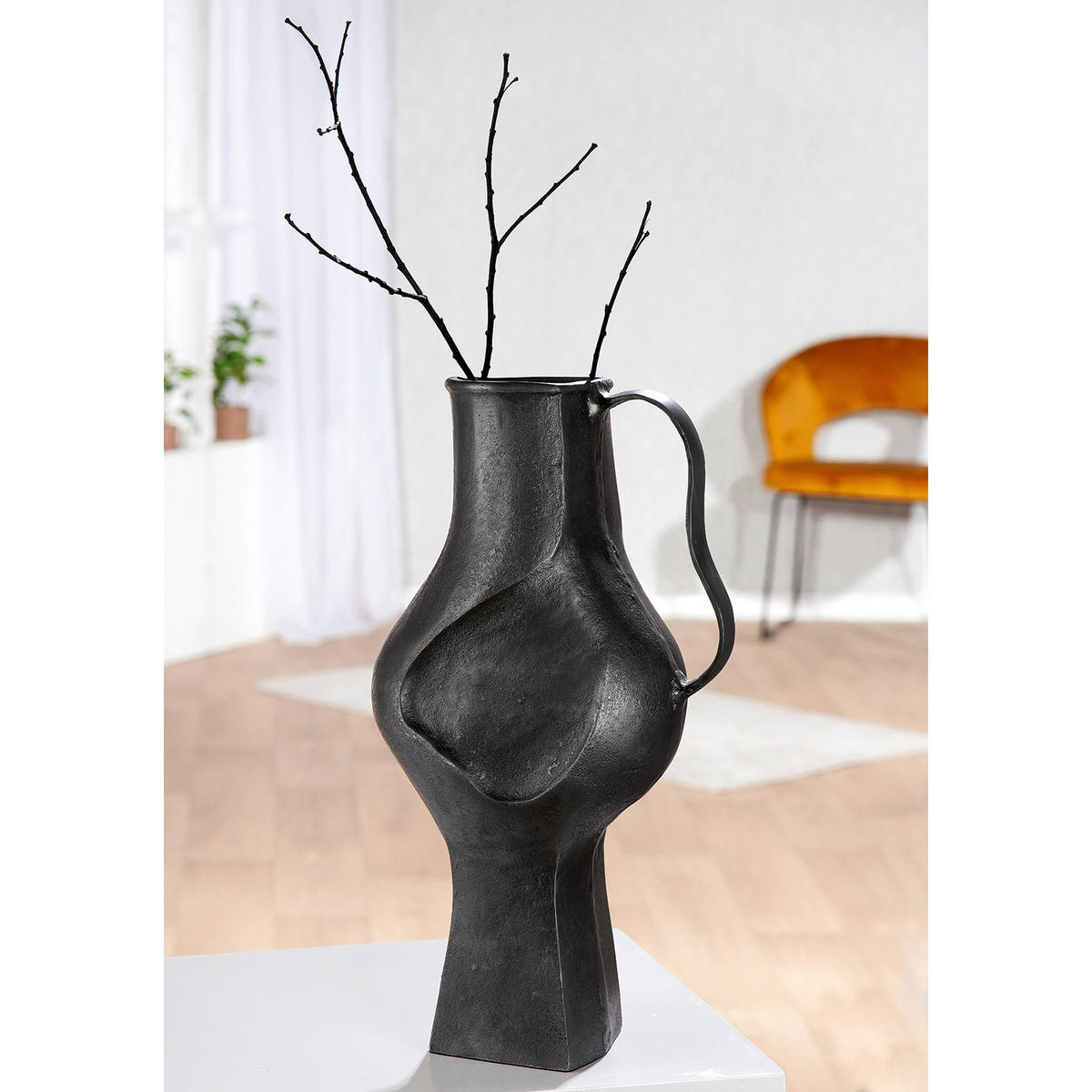 DEKOVASE  - Grau, Basics, Metall (24/43/15cm)
