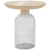 BEISTELLTISCH 50/50/56 cm Transparent, Creme rund  - Transparent/Creme, Design, Glas/Metall (50/50/56cm) - Livetastic