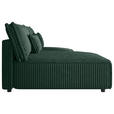 ECKSOFA Dunkelgrün Cord Zierkissen, Rückenkissen, Schlaffunktion, Rücken echt  - Dunkelgrün/Schwarz, MODERN, Kunststoff/Textil (153/200cm) - Xora