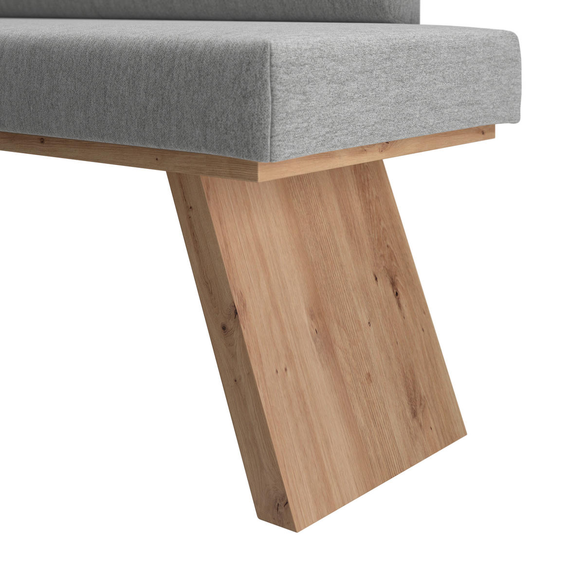 ECKBANK 150/185 cm Webstoff Hellgrau   - Eichefarben/Hellgrau, KONVENTIONELL, Textil (150/185cm)