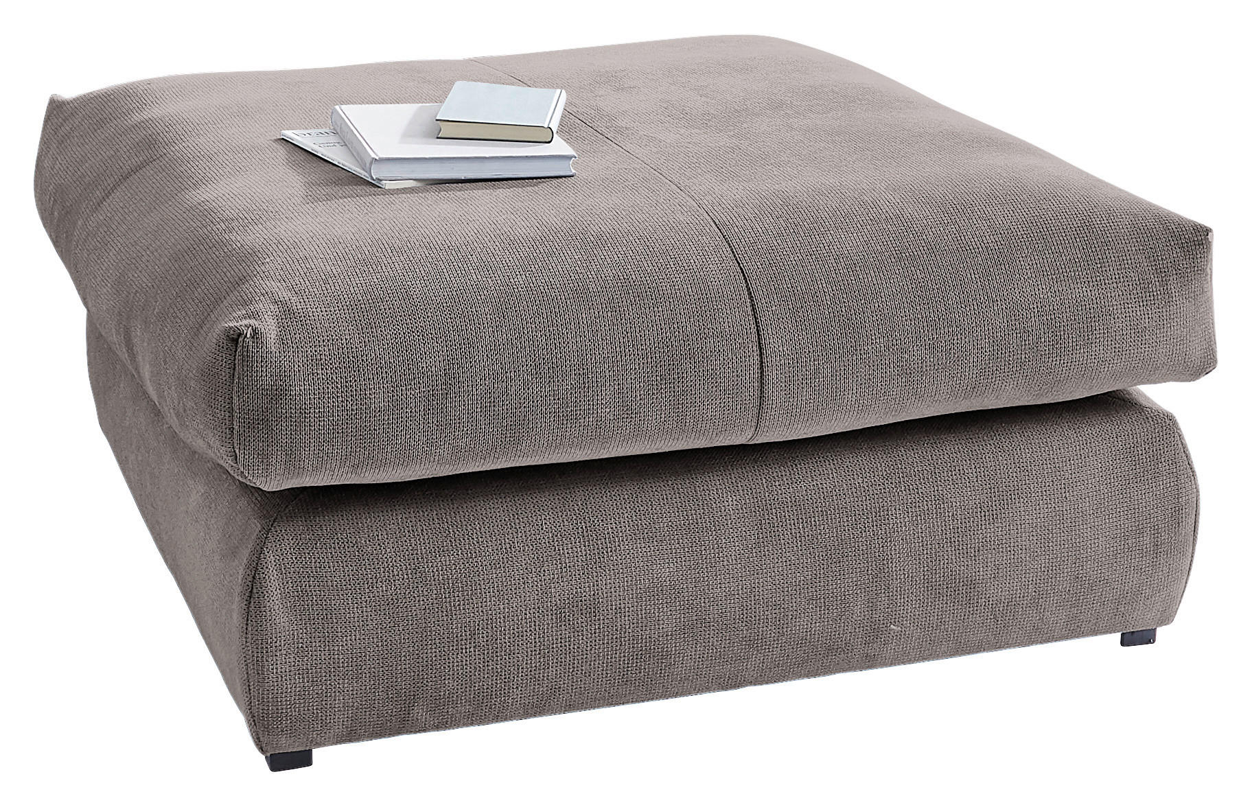 HOCKER in Textil Taupe  - Taupe/Schwarz, Design, Kunststoff/Textil (110/50/110cm) - Carryhome