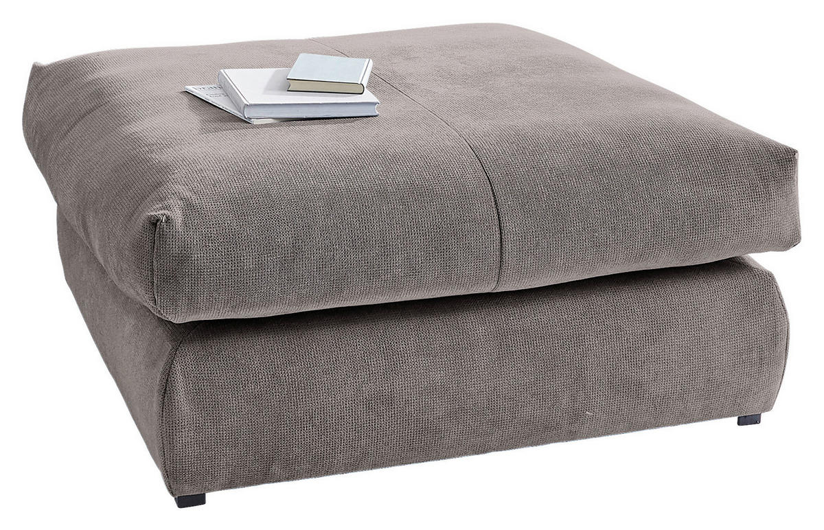 HOCKER in Textil Taupe  - Taupe/Schwarz, Design, Kunststoff/Textil (110/50/110cm) - Carryhome