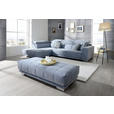 ECKSOFA Hellblau Mikrofaser  - Chromfarben/Hellblau, Design, Textil/Metall (207/301cm) - Xora