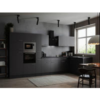 ECKKÜCHE 370/172 cm  in Grau  - Silberfarben/Grau, Design, Holzwerkstoff/Metall (370/172cm) - Respekta
