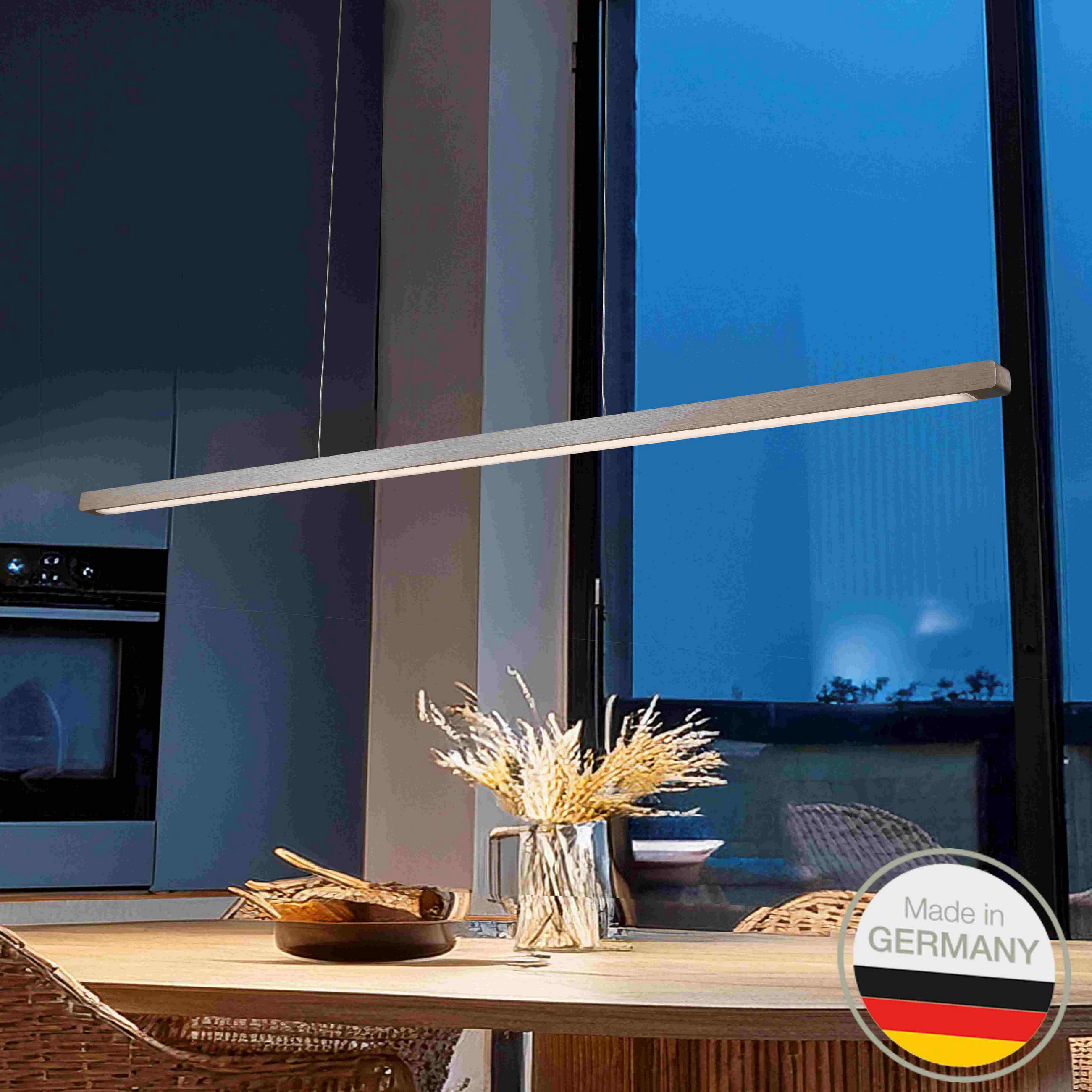 LED-HÄNGELEUCHTE 651 93/1,8/1,8 cm   - Nickelfarben, Design, Metall (93/1,8/1,8cm) - Ambiente