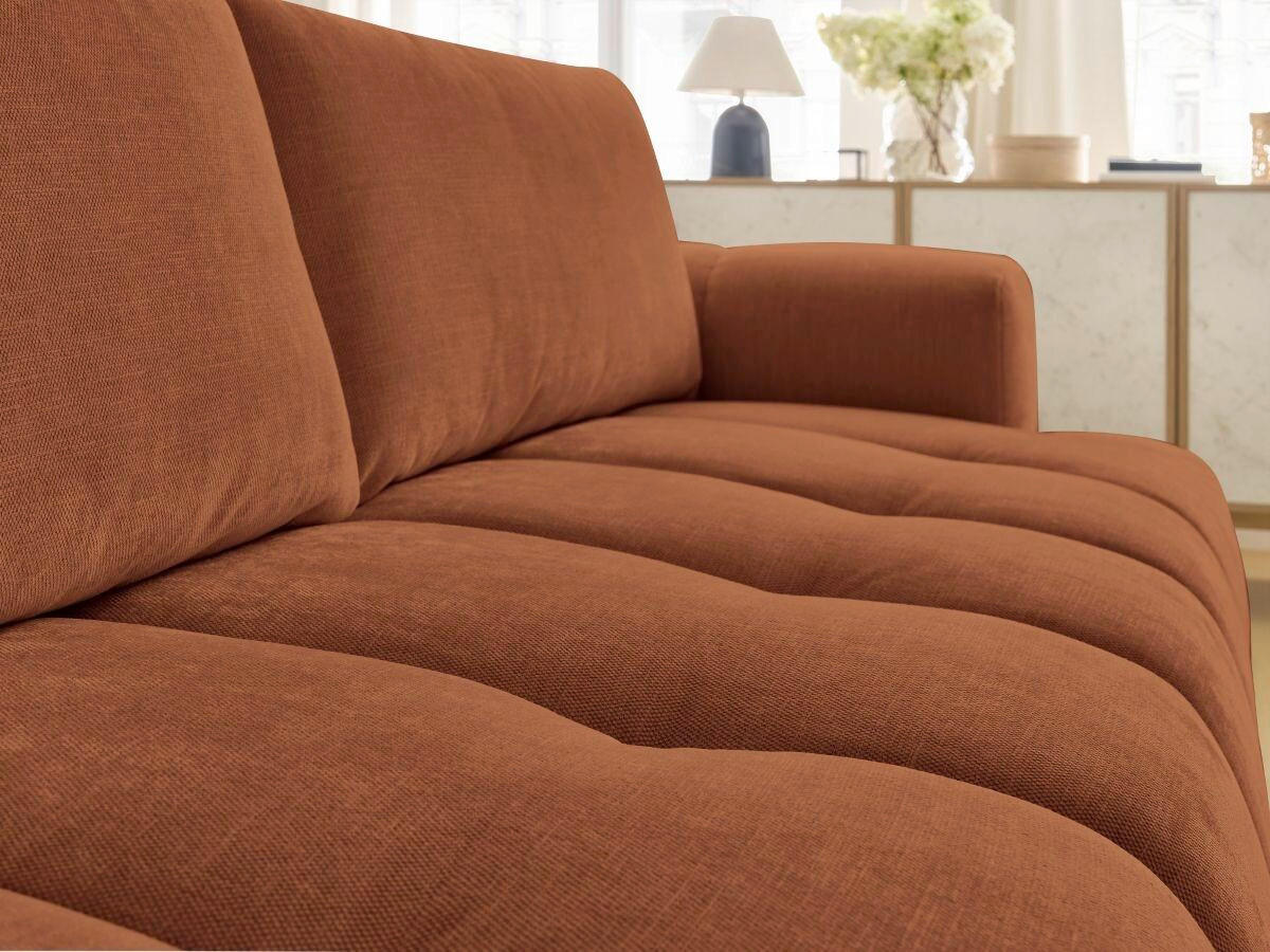 SCHLAFSOFA FUJI Leinenoptik Orange  inkl.  - Schwarz/Orange, MODERN, Kunststoff/Textil (251/113/88cm)