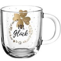 TASSE 400 ml  - Klar/Goldfarben, Trend, Glas (14/15/8,7cm) - Leonardo