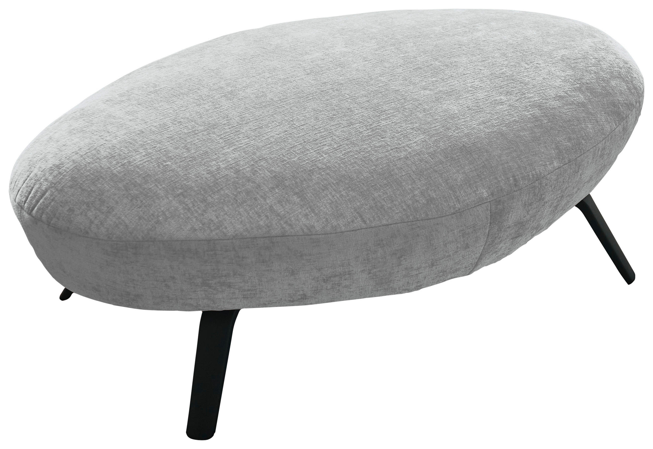 HOCKER Flachgewebe Hellgrau  - Hellgrau/Schwarz, Design, Textil/Metall (117/43/78cm) - Moderano