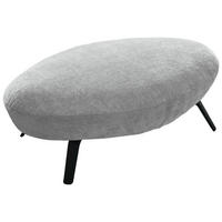 HOCKER Flachgewebe Hellgrau  - Hellgrau/Schwarz, Design, Textil/Metall (117/43/78cm) - Moderano