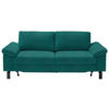 2,5-SITZER in Velours Petrol  - Petrol/Schwarz, Design, Textil/Metall (206/86/97cm) - Pure Home Lifestyle