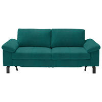 2,5-SITZER in Velours Petrol  - Petrol/Schwarz, Design, Textil/Metall (206/86/97cm) - Pure Home Lifestyle