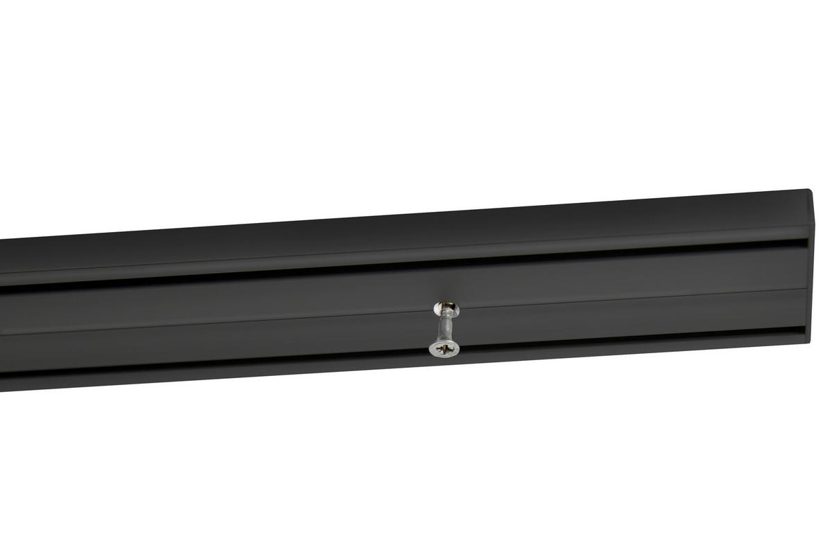 VORHANGSCHIENE  240 cm  - Schwarz, Basics, Metall (240cm)