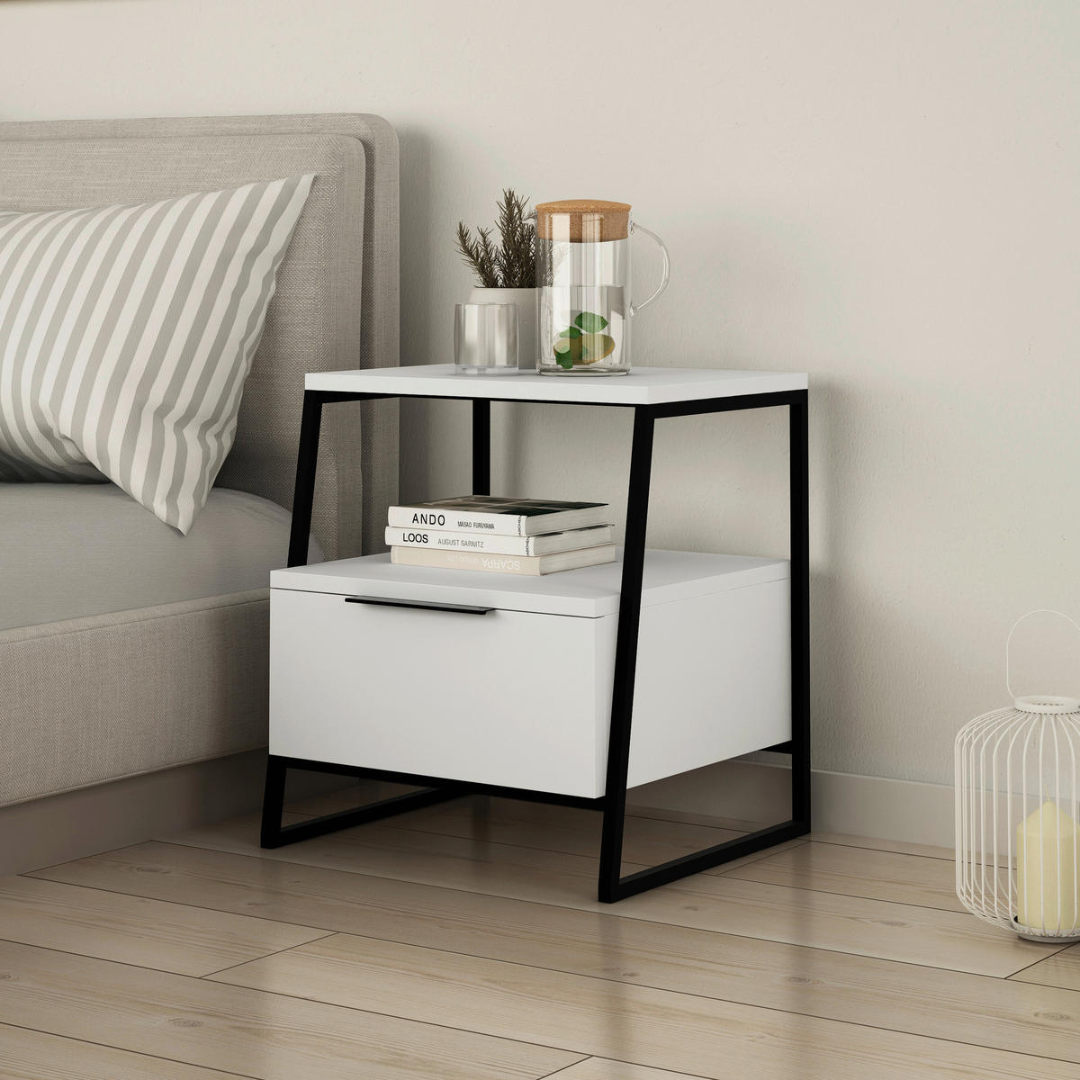 BEISTELLTISCH in Holzwerkstoff 45/40/50 cm  - Weiss, Design, Holzwerkstoff (45/40/50cm) - Livetastic