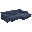 ECKSOFA  in Webstoff Dunkelblau  279/182 cm  - Schwarz/Dunkelblau, KONVENTIONELL, Textil/Metall (279/182cm) - Hom`in