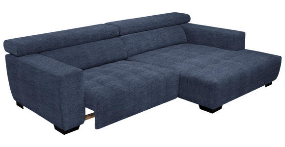 ECKSOFA  in Webstoff Dunkelblau  279/182 cm  - Schwarz/Dunkelblau, KONVENTIONELL, Textil/Metall (279/182cm) - Hom`in