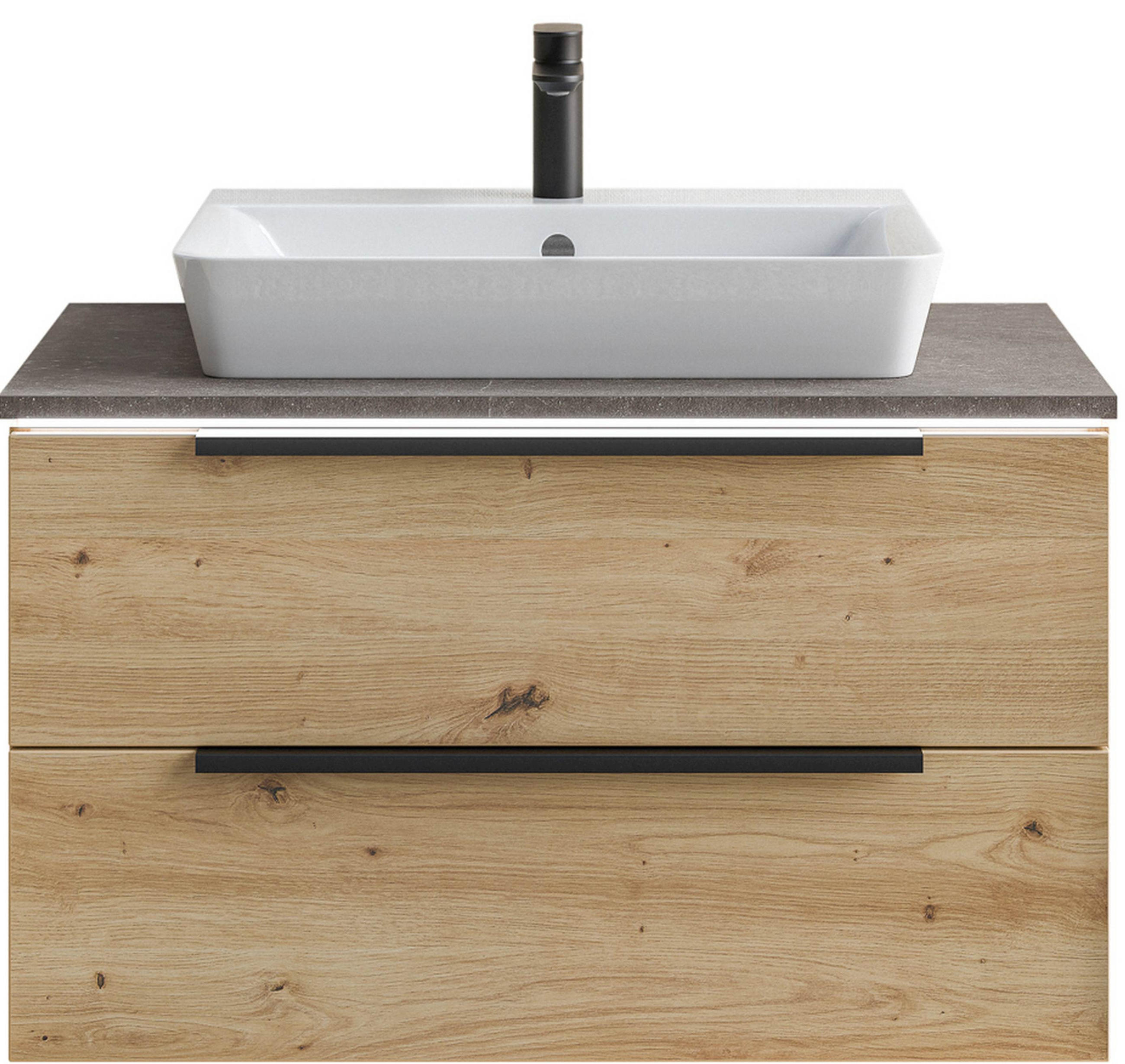 WASCHTISCHKOMBI 85 cm  - Schwarz/Eiche Artisan, KONVENTIONELL, Keramik/Holzwerkstoff (85cm) - Dieter Knoll