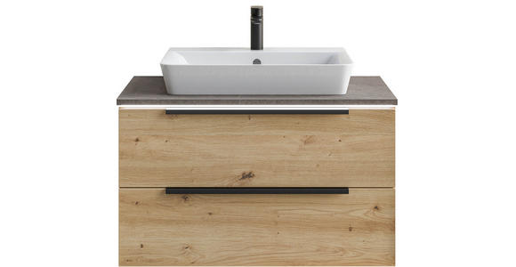 WASCHTISCHKOMBI 85 cm  - Schwarz/Eiche Artisan, KONVENTIONELL, Keramik/Holzwerkstoff (85cm) - Dieter Knoll