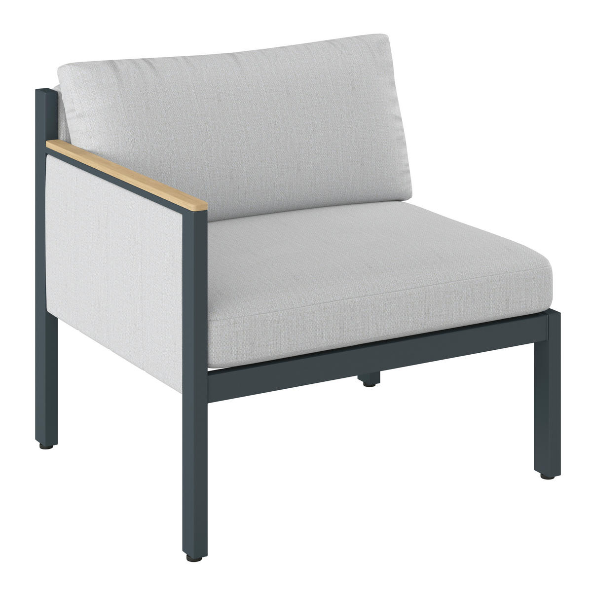 LOUNGEENDTEIL  - Anthrazit/Grau, Design, Holz/Textil (83,5/73/76cm) - Dieter Knoll