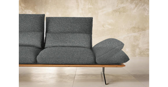 ECKSOFA in Flachgewebe Graubraun 159/314 cm - Graubraun/Schwarz, Design, Holz/Textil (159/314cm) - Dieter Knoll