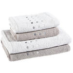 FROTTIERSET QUATTRO Anthrazit, Silberfarben 4-teilig  - Anthrazit/Silberfarben, Textil (140/100/70/50cm) - Esposa