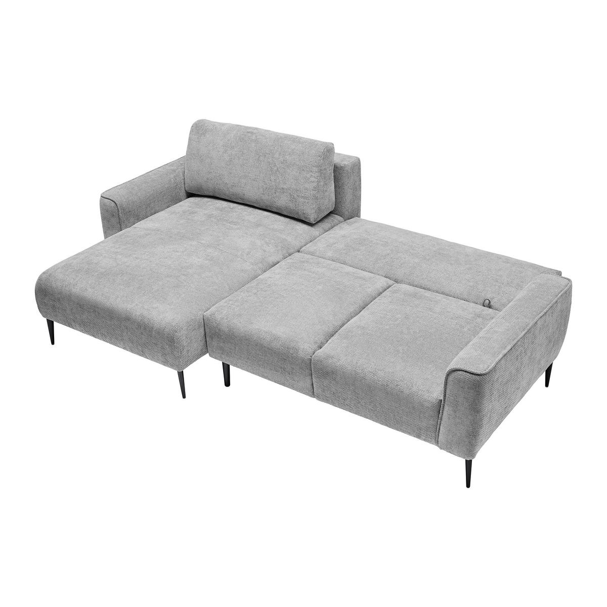 HÖRNSOFFA i vävt tyg ljusgrå  - ljusgrå/svart, Modern, metall/textil (164/255cm) - MID.YOU