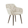ARMLEHNSTUHL  in Samt  - Creme/Schwarz, MODERN, Textil/Metall (61/85/45cm) - Livetastic