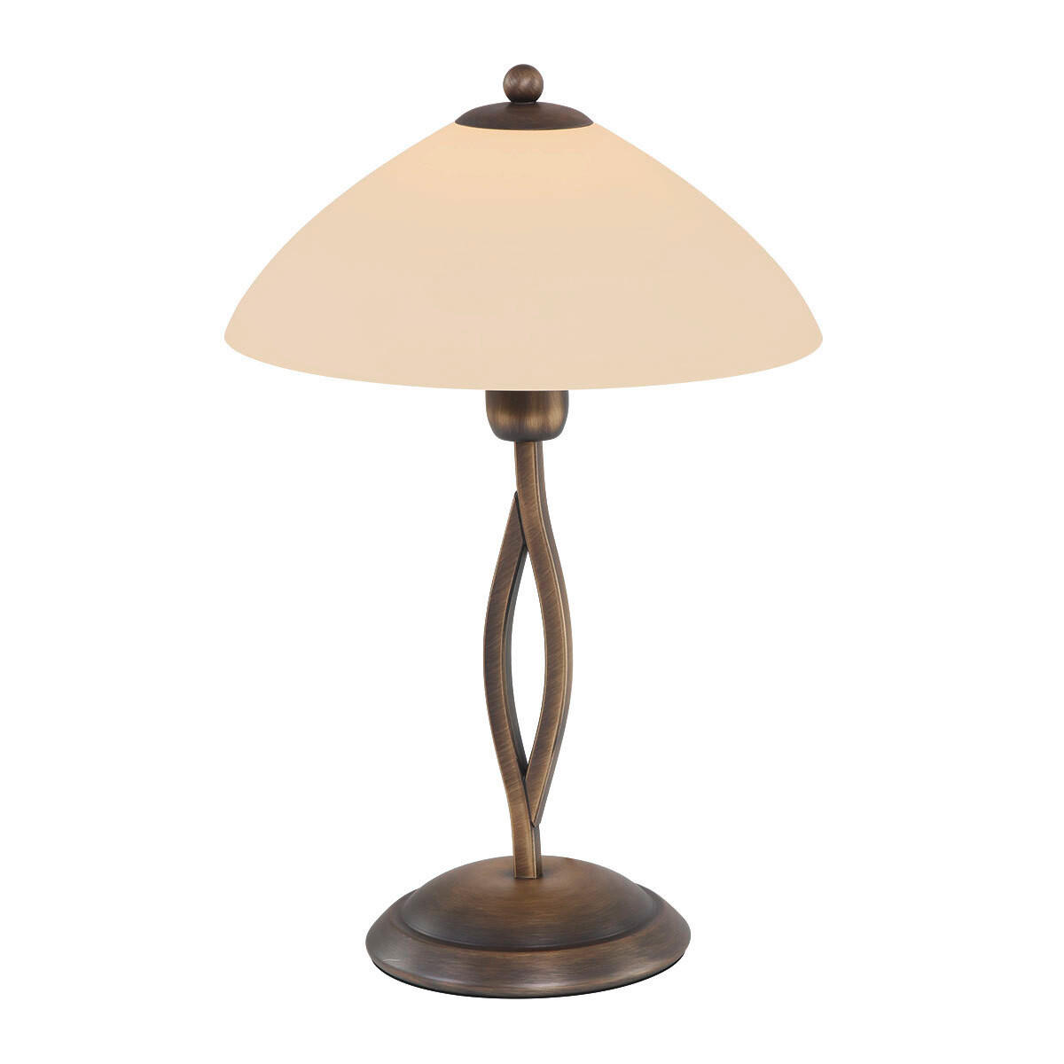 TISCHLEUCHTE Capri 25/45 cm  - Creme/Bronzefarben, KONVENTIONELL, Glas/Metall (25/45cm)