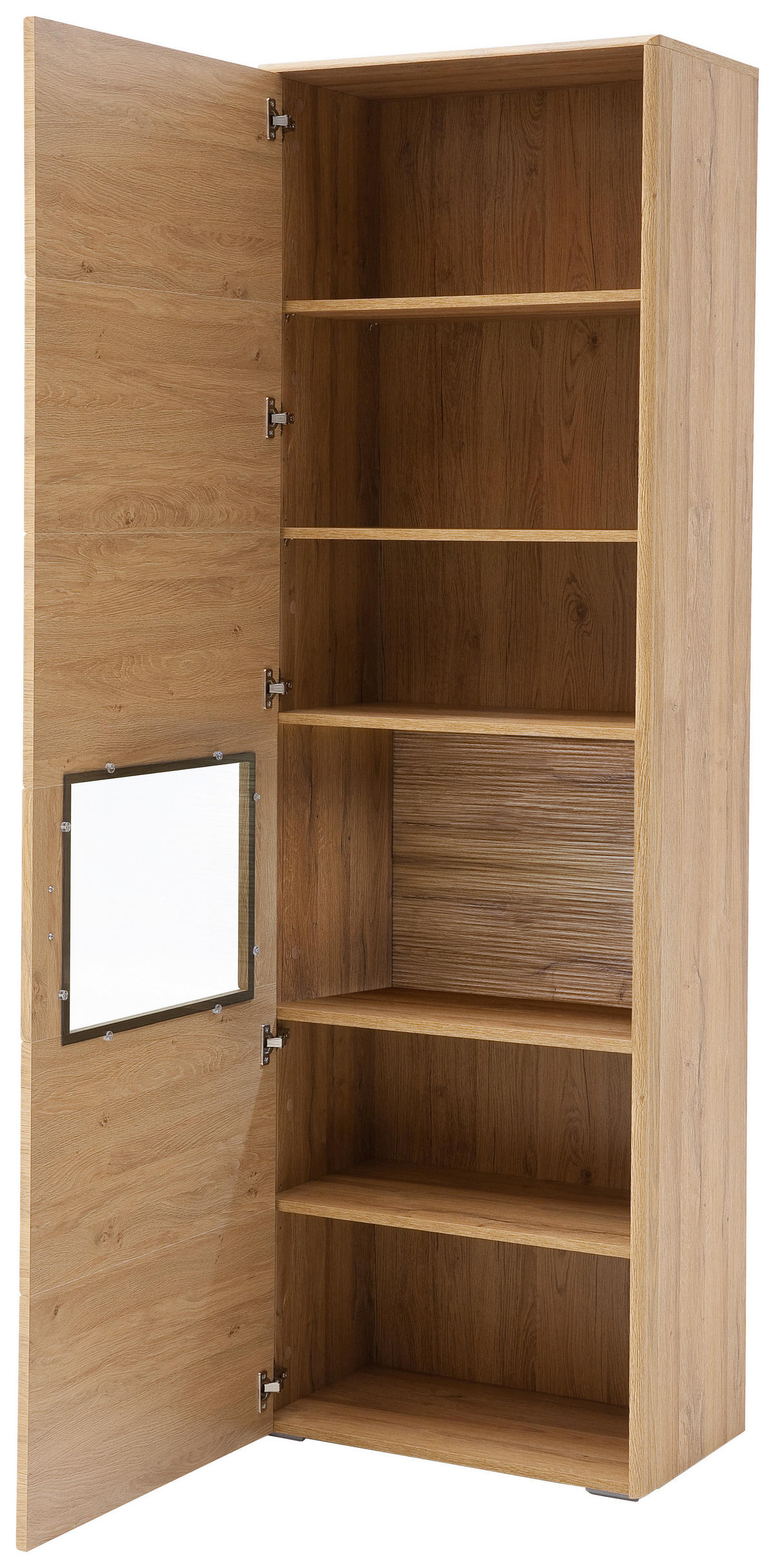 VITRINE in Eichefarben  - Eichefarben/Silberfarben, KONVENTIONELL, Glas/Holzwerkstoff (63/208/39cm) - Cantus