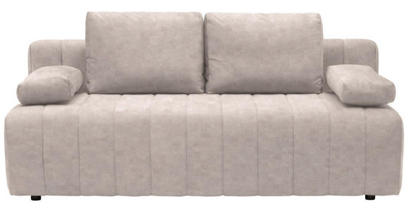 SCHLAFSOFA in Flachgewebe Naturfarben - Schwarz/Naturfarben, MODERN, Kunststoff/Textil (194/78-87/92cm) - Xora