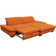 ECKSOFA in Mikrofaser Orange  - Schwarz/Orange, Design, Textil/Metall (290/198cm) - Xora