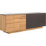 SIDEBOARD Wildeiche massiv, mehrschichtige Massivholzplatte (Tischlerplatte) geölt Braun, Eichefarben - Eichefarben/Braun, Design, Glas/Holz (224/73,4/51,8cm) - VOGLAUER