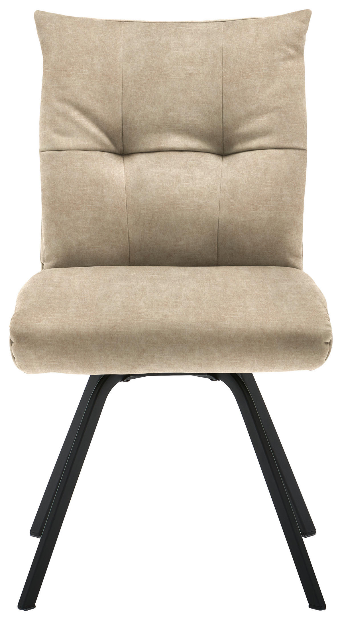 STUHL  in Velours Textil  - Hellbraun/Schwarz, Design, Textil/Metall (50/82/68cm) - Welnova