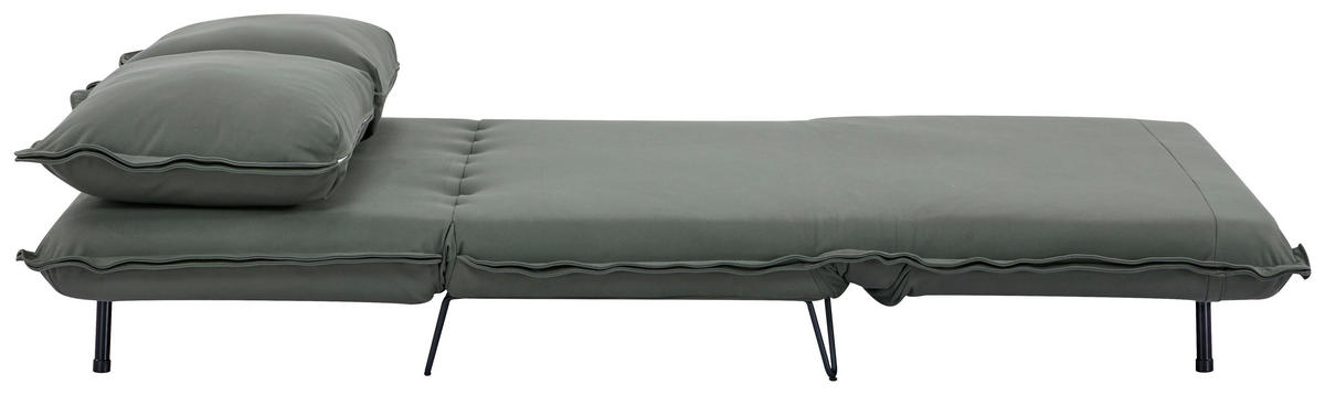 SCHLAFSOFA Webstoff Grün, Taupe  - Taupe/Schwarz, Design, Textil/Metall (152/82/92cm) - Livetastic