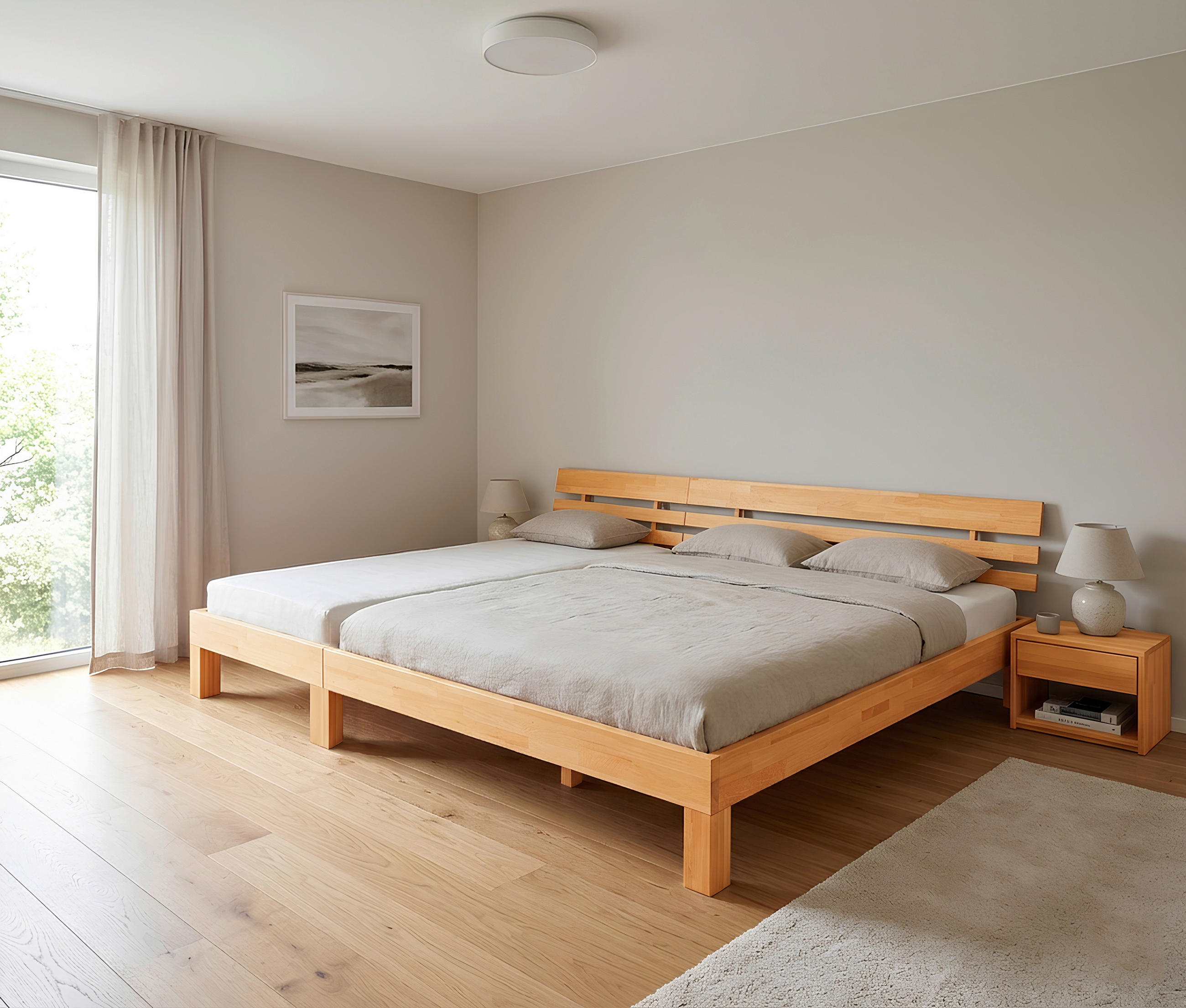 RODINNÁ POSTEĽ, 270/200 cm,  - farba buka, Modern, drevo (270/200cm) - P & B