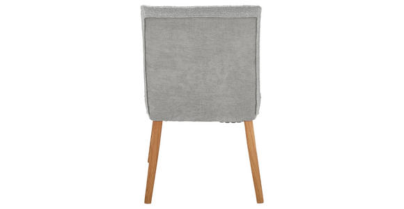 STUHL Webstoff, Mikrofaser Grau Eiche vollmassiv  - Eichefarben/Grau, Design, Holz/Textil (49/86/67cm) - Linea Natura