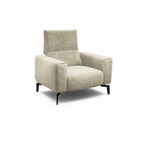 SESSEL Samt Naturfarben    - Schwarz/Naturfarben, Design, Textil/Metall (110/85/86-94cm) - SENSOO
